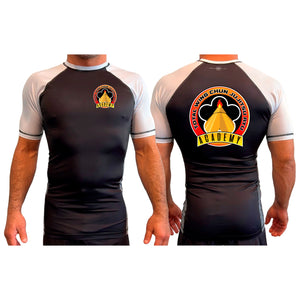 Total Wing Chun Jujitsu Ryu All Black Ranked Short Sleeve Rash Guards #8053 A