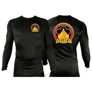 Total Wing Chun Jujitsu Ryu All Black Custom Rash Guards Long Sleeves #8053 A