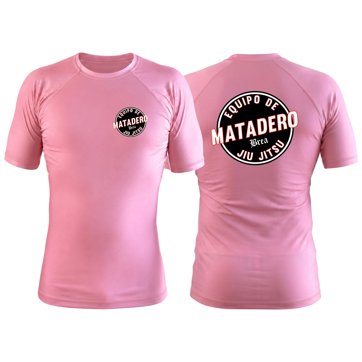 Matadero Jiu Jitsu Pink Custom Rash Guards Short Sleeve #8054 A