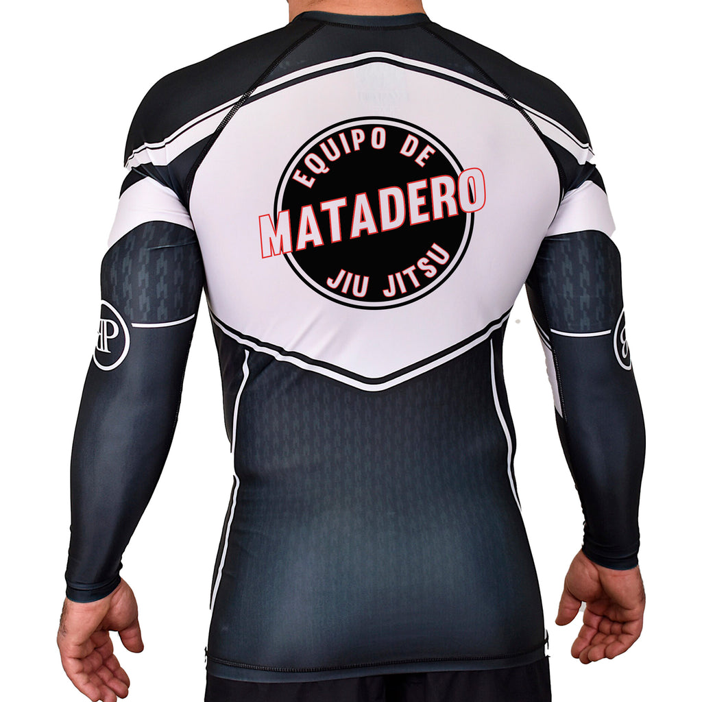 Matadero Jiu Jitsu Academy Rash Guards Black/White #8054 Z