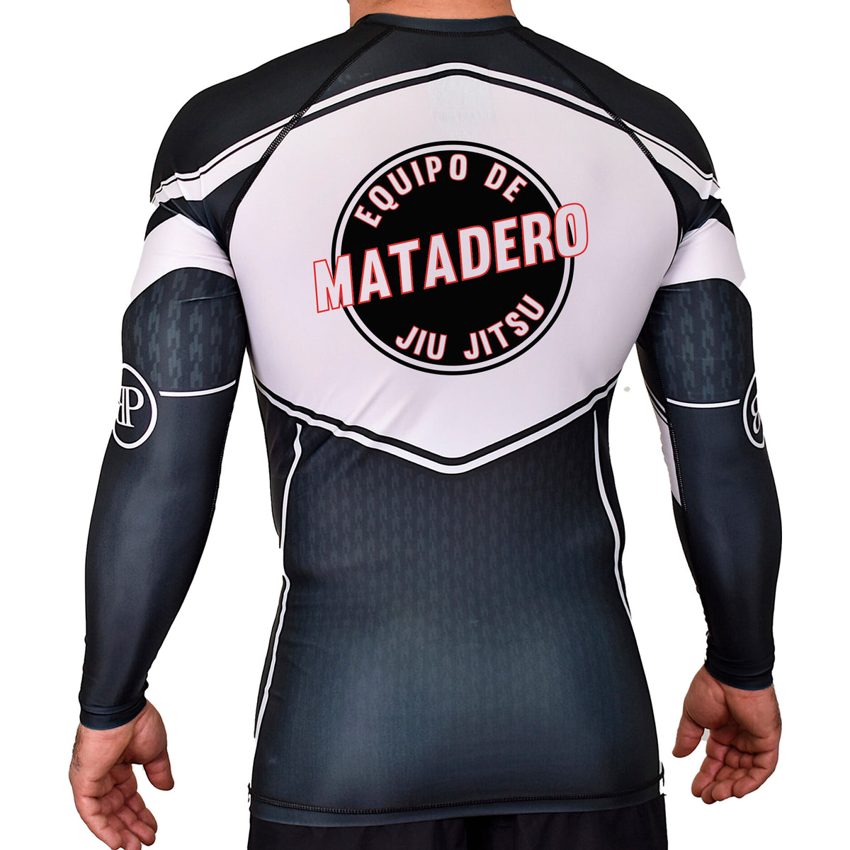 Matadero Jiu Jitsu Academy Rash Guards Black/White #8054 Z