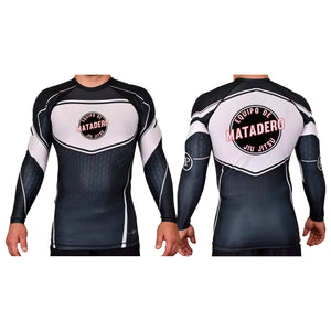Matadero Jiu Jitsu Academy Rash Guards Black/White #8054 Z