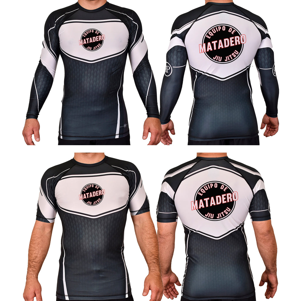 Matadero Jiu Jitsu Academy Rash Guards Black/White #8054 Z