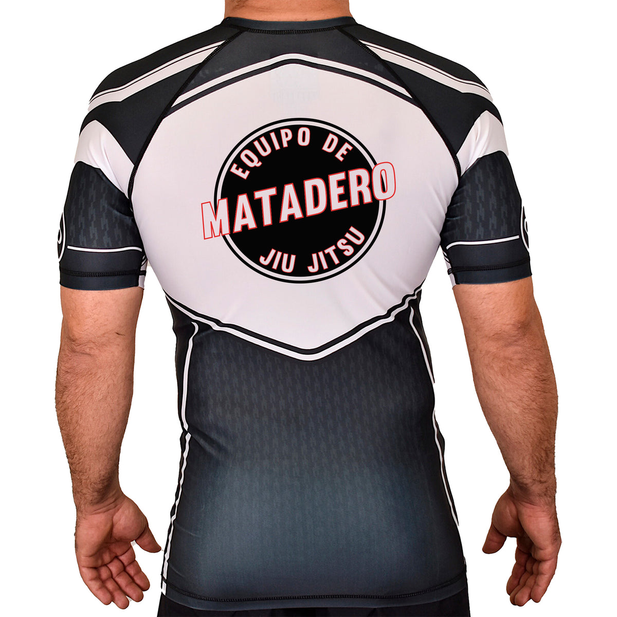 Matadero Jiu Jitsu Academy Rash Guards Black/White #8054 Z