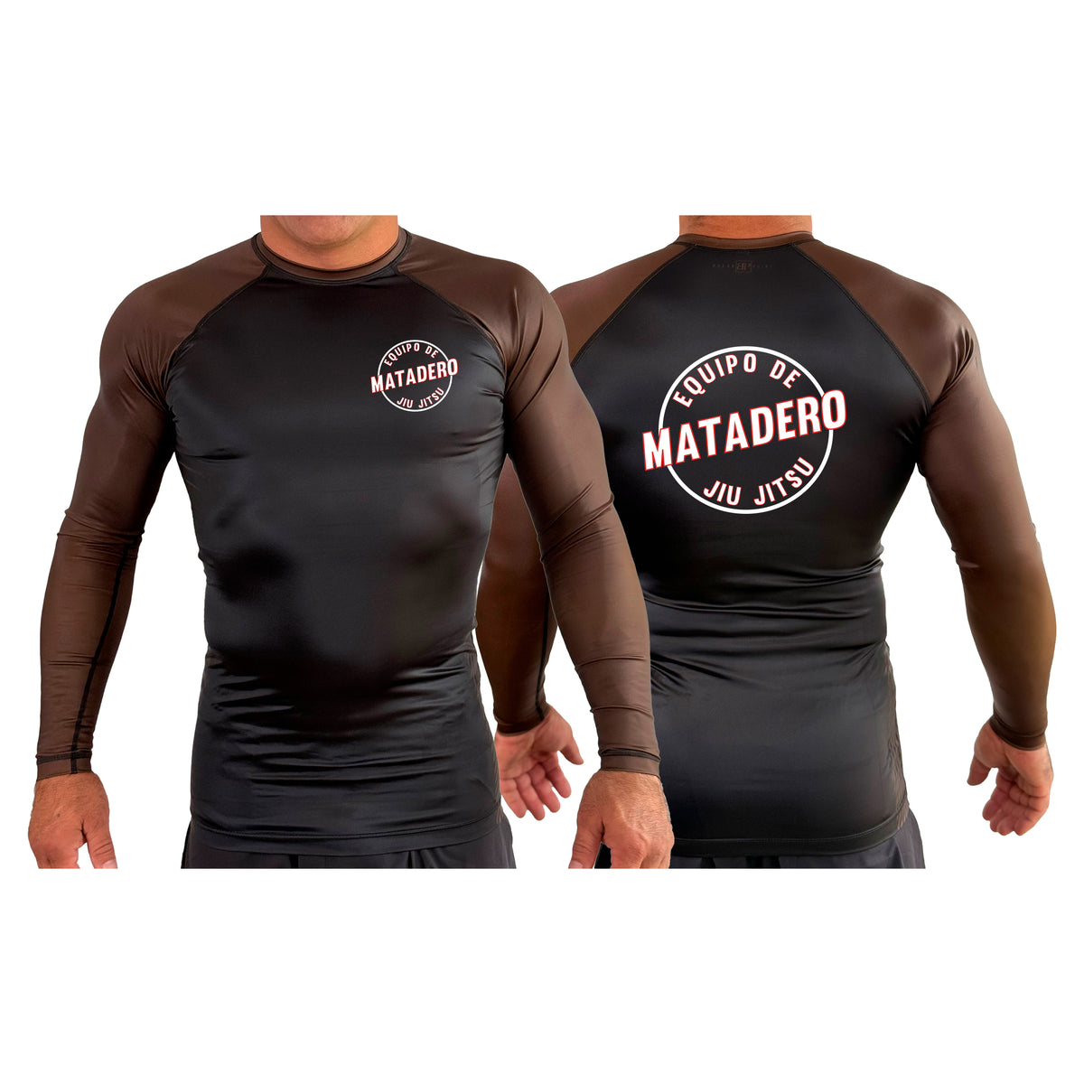 Matadero Jiu Jitsu All Black Ranked Long Sleeve Rash Guards #8054 Z