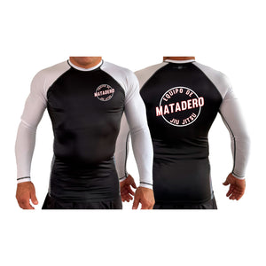 Matadero Jiu Jitsu All Black Ranked Long Sleeve Rash Guards #8054 Z