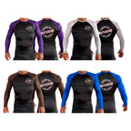 Matadero Jiu Jitsu All Black Ranked Long Sleeve Rash Guards #8054 Z