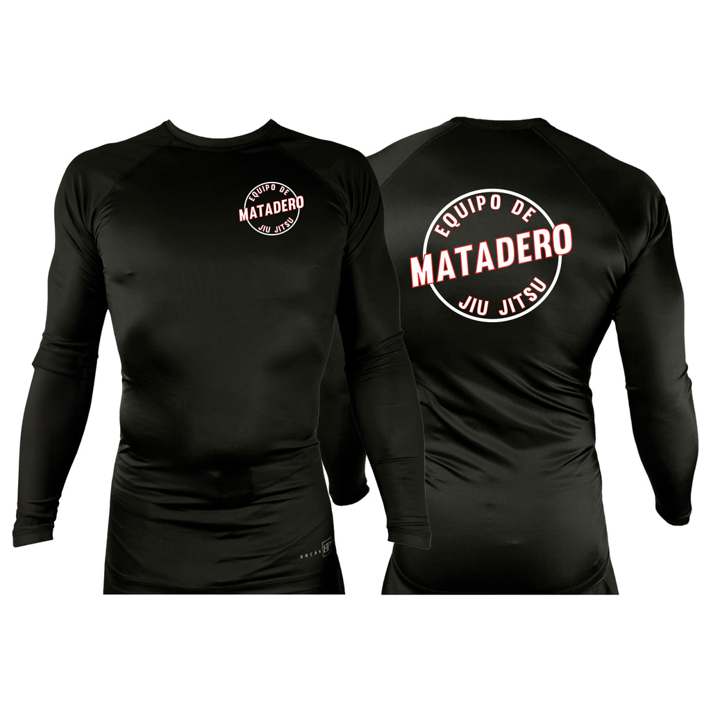 Matadero Jiu Jitsu All Black Rash Guards Long Sleeves #8054 Z