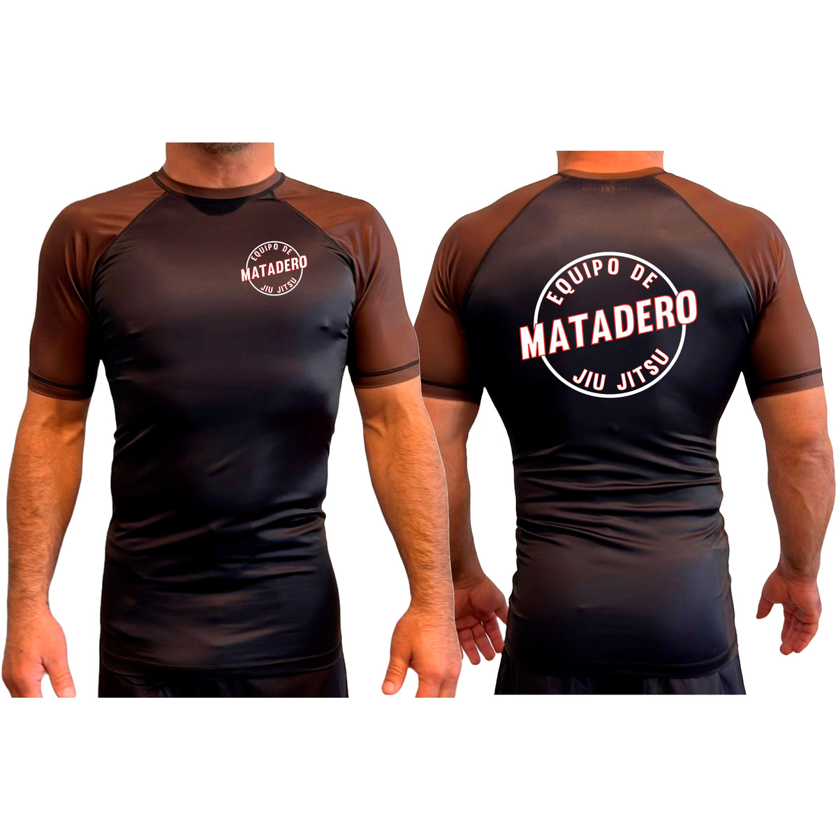 Matadero Jiu Jitsu All Black Ranked Short Sleeve Rash Guards #8054 Z