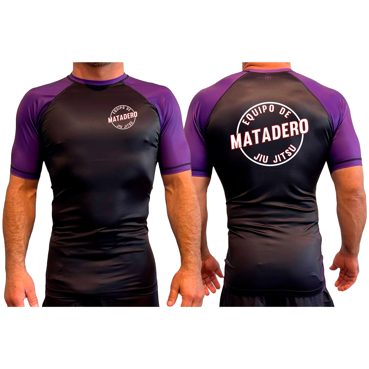 Matadero Jiu Jitsu All Black Ranked Short Sleeve Rash Guards #8054 Z