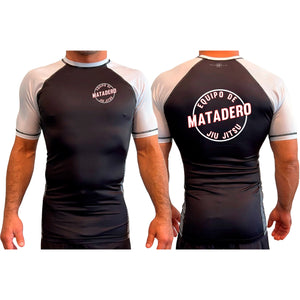 Matadero Jiu Jitsu All Black Ranked Short Sleeve Rash Guards #8054 Z