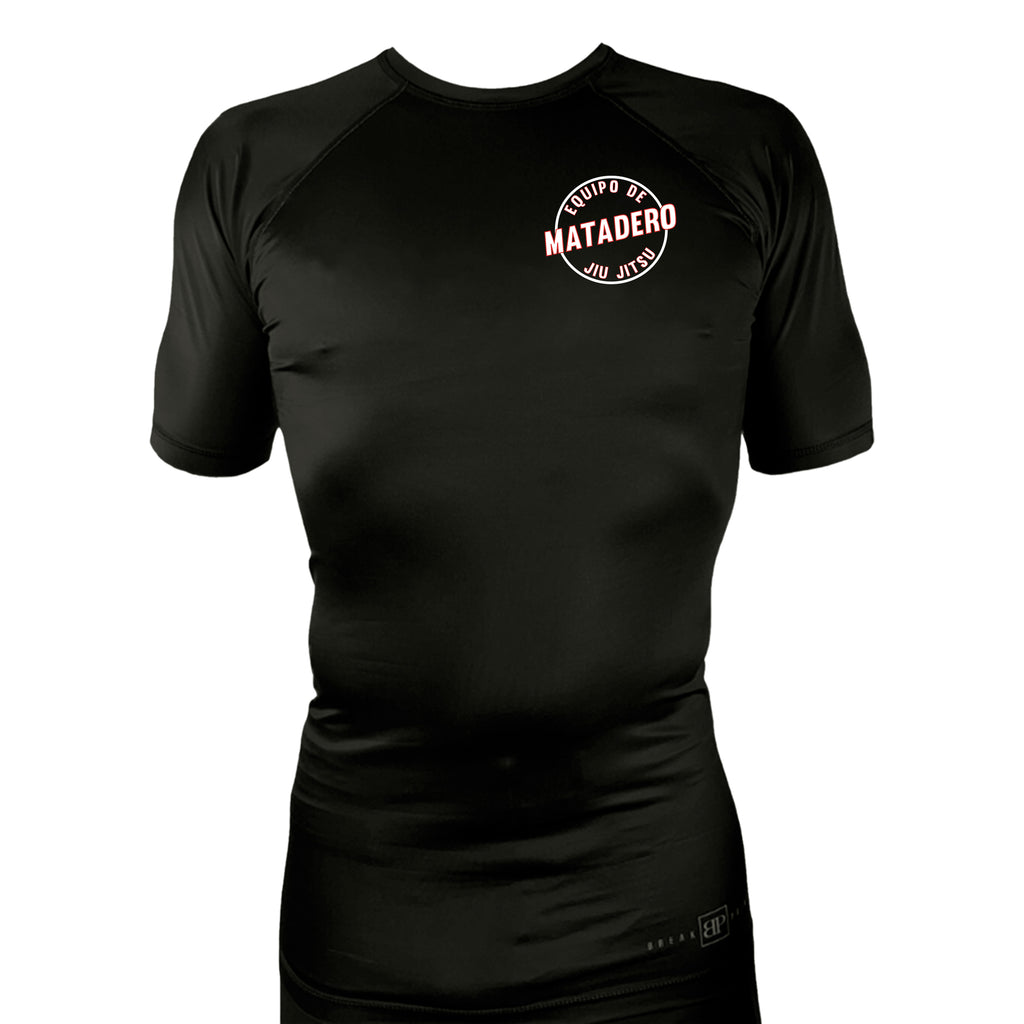 Matadero Jiu Jitsu All Black Rash Guards Short Sleeves #8054 Z
