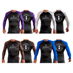 Big Mike's BJJ All Black Ranked Long Sleeve Rash Guards #8055 A