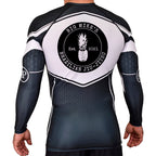 Big Mike's BJJ Academy Rash Guards Black/White #8055 A