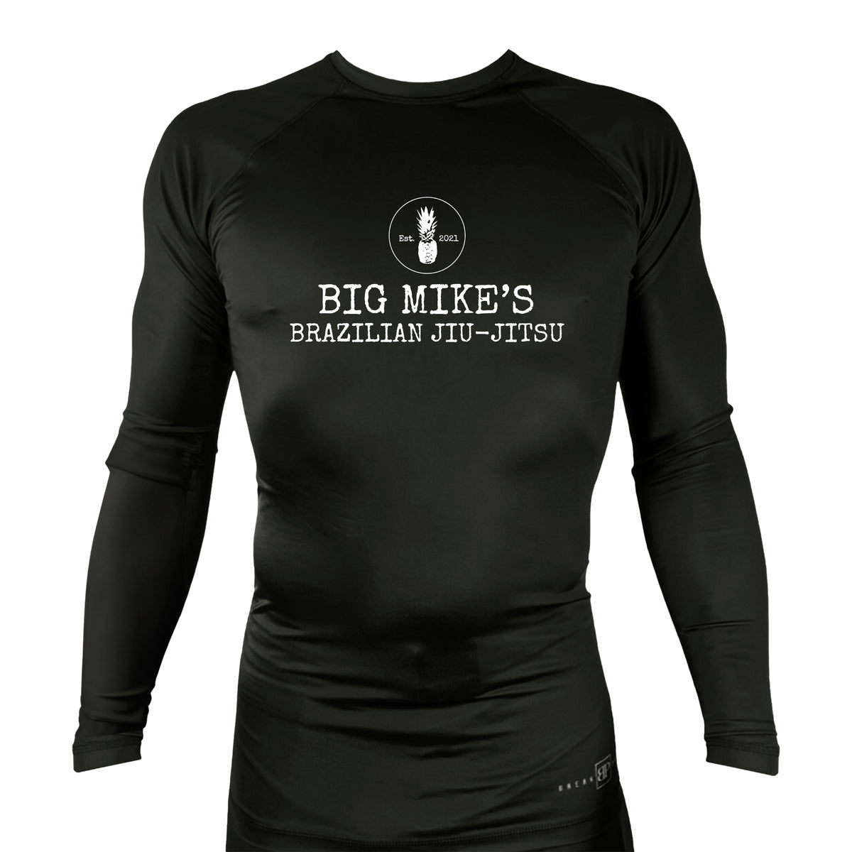 Big Mike's BJJ All Black Custom Rash Guards Long Sleeves #8055 A