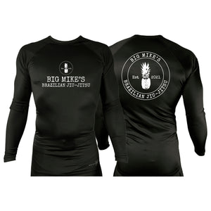 Big Mike's BJJ All Black Custom Rash Guards Long Sleeves #8055 A
