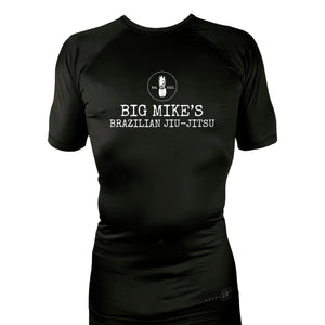 Big Mike's BJJ All Black Custom Rash Guards Short Sleeves #8055 A