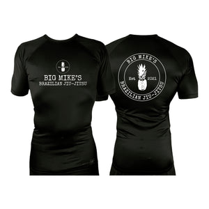 Big Mike's BJJ All Black Custom Rash Guards Short Sleeves #8055 A