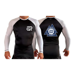 Ground Rules Jiu-Jitsu All Black Ranked Long Sleeve Rash Guards #8056 A