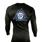 Ground Rules Jiu-Jitsu All Black Custom Rash Guards Long Sleeves #8056 A