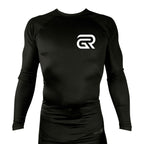 Ground Rules Jiu-Jitsu All Black Custom Rash Guards Long Sleeves #8056 A