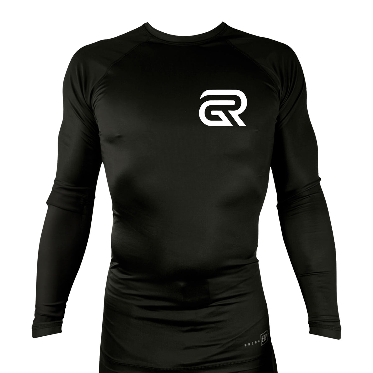 Ground Rules Jiu-Jitsu All Black Custom Rash Guards Long Sleeves #8056 A