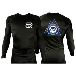 Ground Rules Jiu-Jitsu All Black Custom Rash Guards Long Sleeves #8056 A