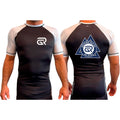 Ground Rules Jiu-Jitsu All Black Ranked Short Sleeve Rash Guards #8056 A