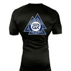 Ground Rules Jiu-Jitsu All Black Custom Rash Guards Short Sleeves #8056 A