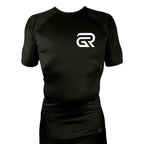 Ground Rules Jiu-Jitsu All Black Custom Rash Guards Short Sleeves #8056 A
