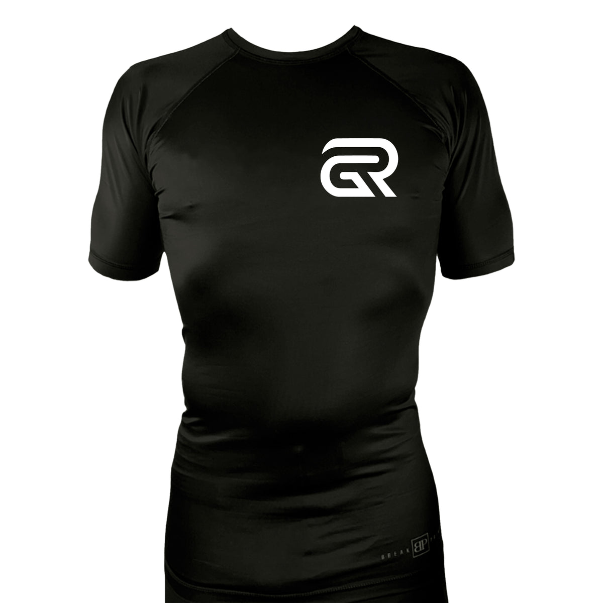 Ground Rules Jiu-Jitsu All Black Custom Rash Guards Short Sleeves #8056 A