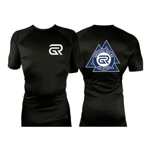 Ground Rules Jiu-Jitsu All Black Custom Rash Guards Short Sleeves #8056 A