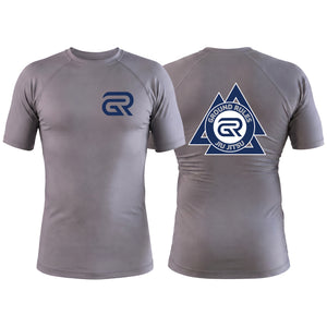 Ground Rules Jiu-Jitsu Gray Custom Rash Guards Short Sleeve #8056 A