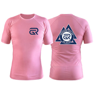 Ground Rules Jiu-Jitsu Pink Custom Rash Guards Short Sleeve #8056 A