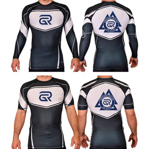 Ground Rules Jiu-Jitsu Academy Rash Guards Black/White #8056 A