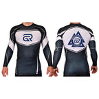 Ground Rules Jiu-Jitsu Academy Rash Guards Black/White #8056 A