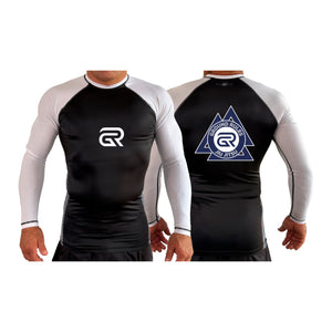 Ground Rules Jiu-Jitsu All Black Ranked Long Sleeve Rash Guards #8056 A