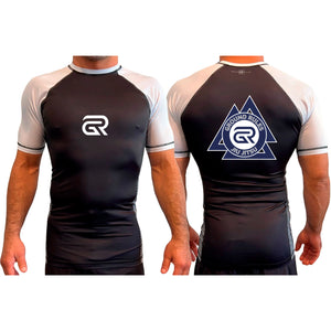 Ground Rules Jiu-Jitsu All Black Ranked Short Sleeve Rash Guards #8056 A