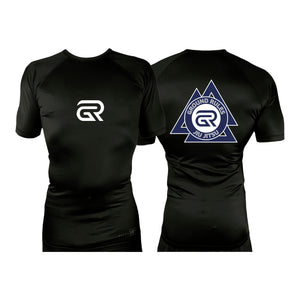 Ground Rules Jiu-Jitsu All Black Custom Rash Guards Short Sleeves #8056 A