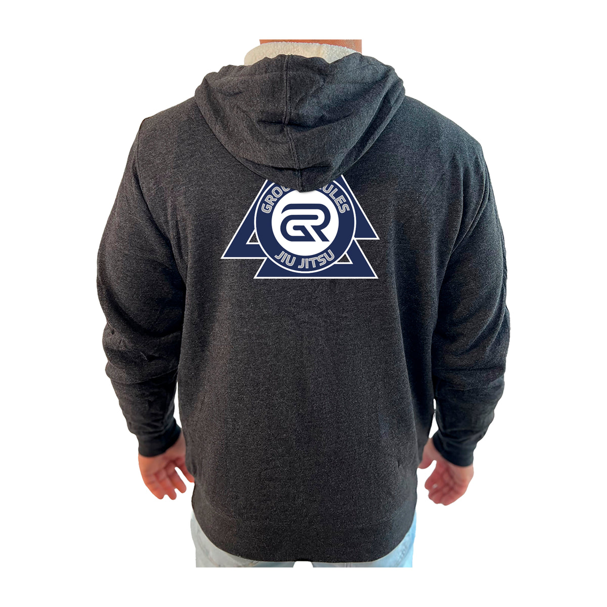 Ground Rules Jiu-Jitsu Academy Sherpa Lined Zip-Up Hoodie #8056 A