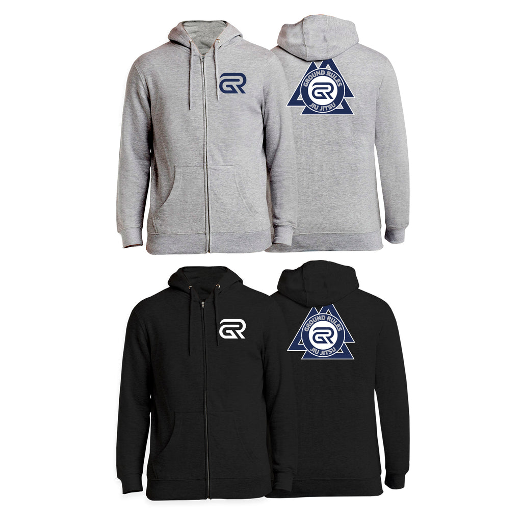 Ground Rules Jiu-Jitsu Academy Zip-Up Hoodies #8056 A
