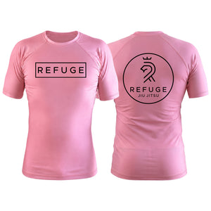 Refuge Jiu Jitsu Pink Custom Rash Guards Short Sleeve #8057 A