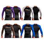 Refuge Jiu Jitsu All Black Ranked Long Sleeve Rash Guards #8057 G (RETRO LOGO)