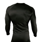 Refuge Jiu Jitsu All Black Custom Rash Guards Long Sleeves #8057 G (RETRO LOGO)