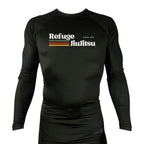 Refuge Jiu Jitsu All Black Custom Rash Guards Long Sleeves #8057 G (RETRO LOGO)