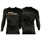 Refuge Jiu Jitsu All Black Custom Rash Guards Long Sleeves #8057 G (RETRO LOGO)