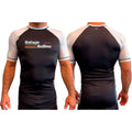 Refuge Jiu Jitsu All Black Ranked Short Sleeve Rash Guards #8057 G (RETRO LOGO)