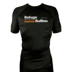 Refuge Jiu Jitsu All Black Custom Rash Guards Short Sleeves #8057 G (RETRO LOGO)