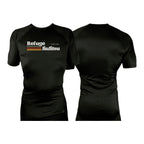 Refuge Jiu Jitsu All Black Custom Rash Guards Short Sleeves #8057 G (RETRO LOGO)