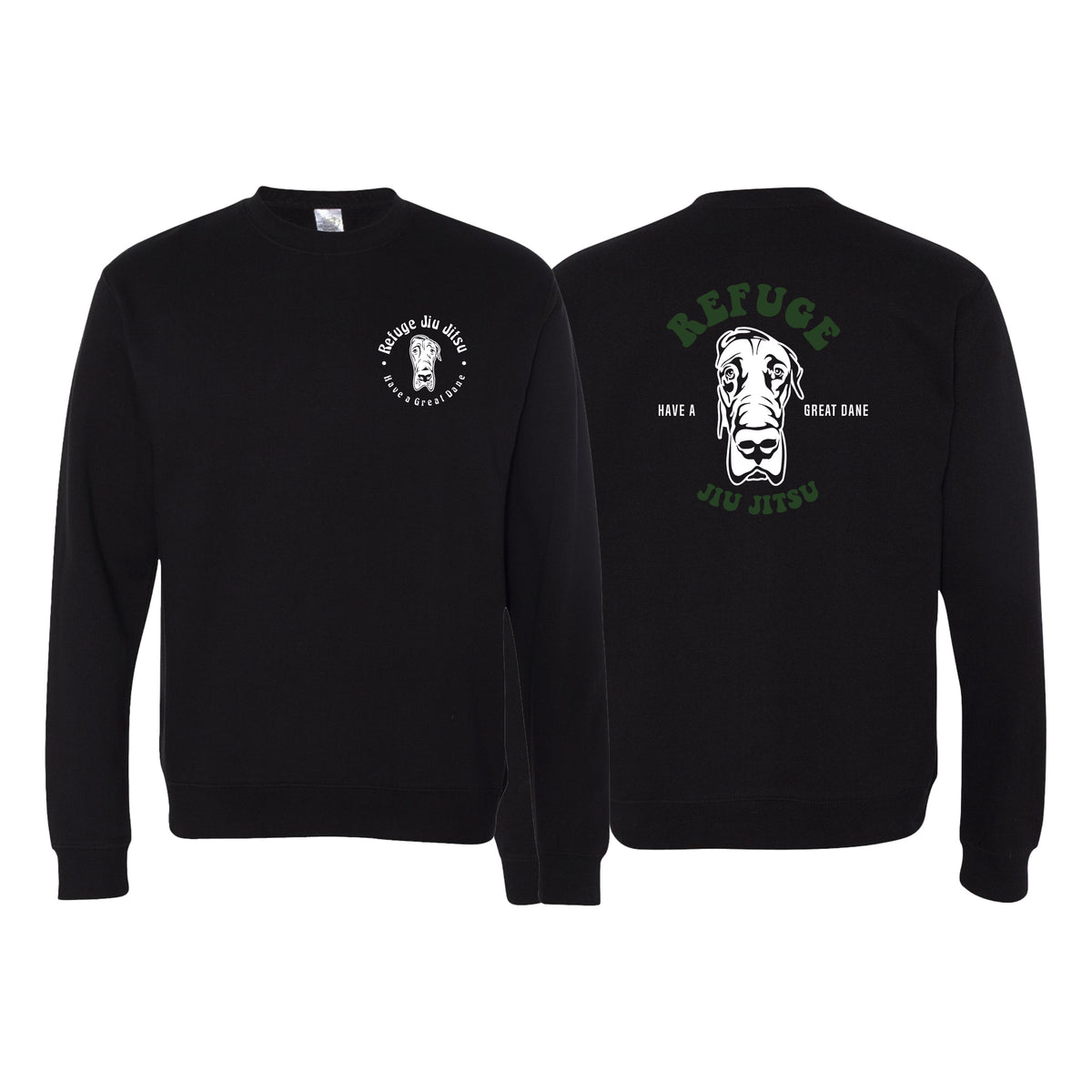 Refuge Jiu Jitsu Academy Crewneck Sweatshirt #8057 E (Great Dane)